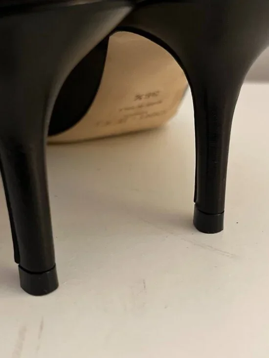 Jimmy Choo Rav 65 Leather Mules Black Kitten Heel Pointed Toe - Picture 6 of 8